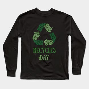 America Recycles Day green design Long Sleeve T-Shirt